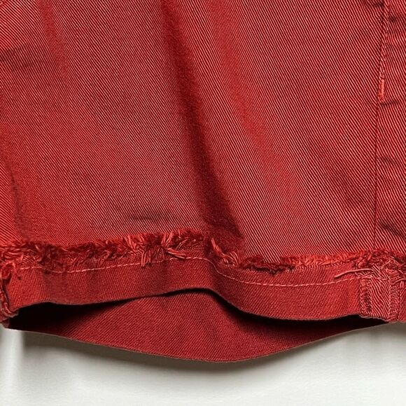 Revolve Paige Jimmy Jimmy Raw hem cuffed denim shorts in Urchin rust Sz 27 - Picture 4 of 5